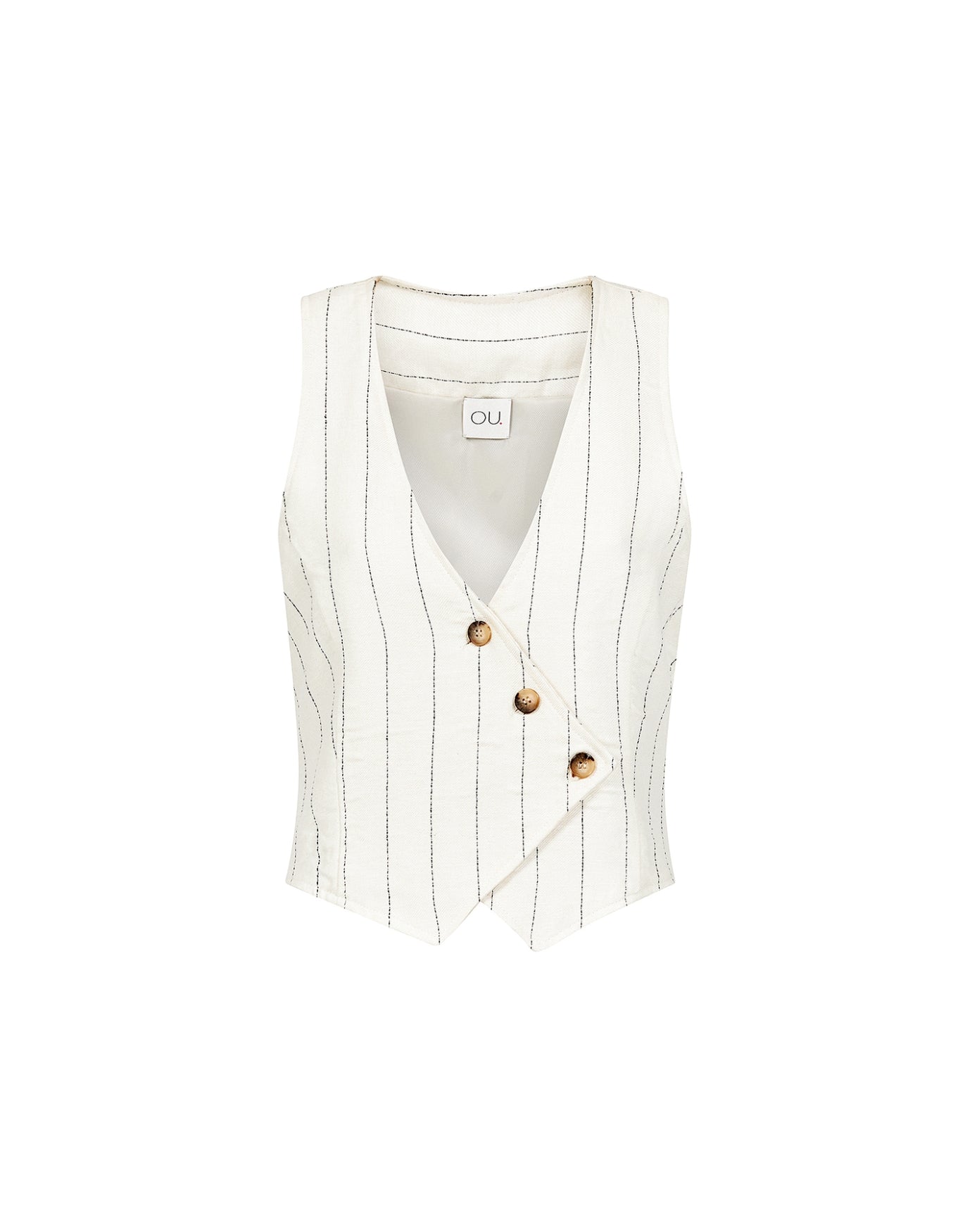 Navy Gilet | Lined Ivory