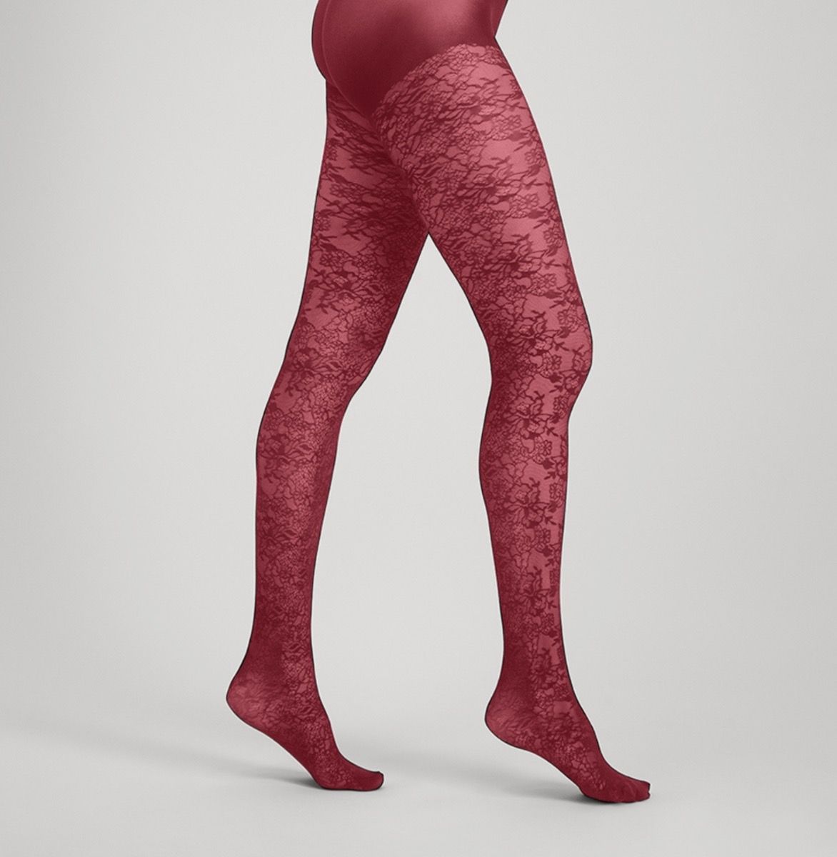 Tights Lace Burgundy EN